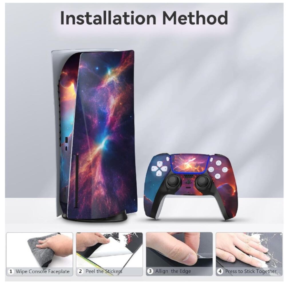 Toxxos PS5 Skin Disc Edition Anime Console and Controller Vinyl Cover Skins Wrap - Picture 6 of 6